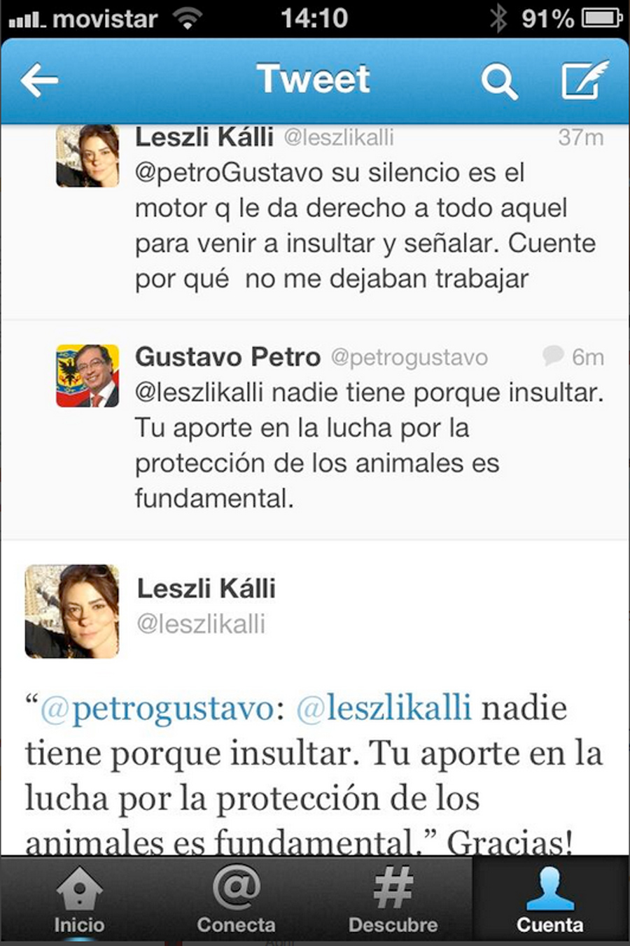 Disculpa de Petro, Leszli Kalli