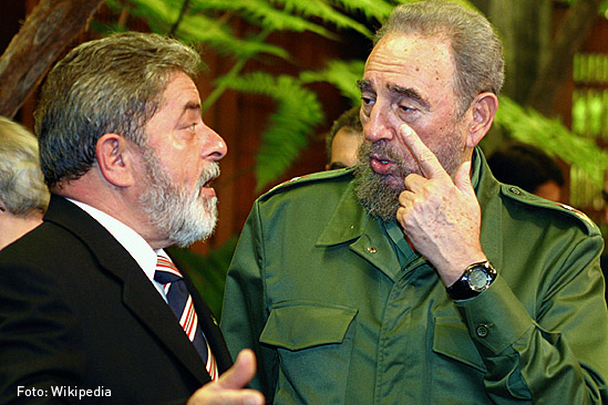 Luiz Inacio Lula y Fidel Castro