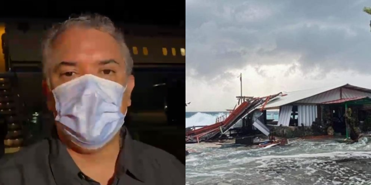 Duque llegó a San Andrés para atender la emergencia por el huracán Eta Duque llegó a San Andrés para atender la emergencia por el huracán Eta