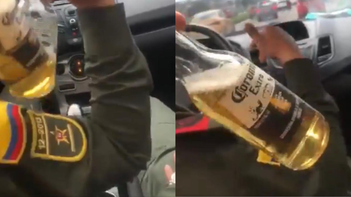 Polémica por vídeo de policías tomando cerveza al volante 