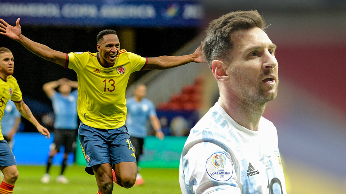 Yerry Mina y Lionel Messi Yerry Mina y Lionel Messi