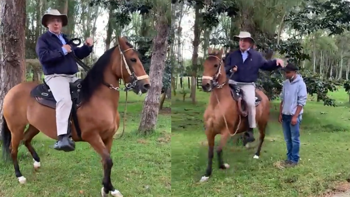 Críticas a Álvaro Uribe por usar a ayudante en acrobacia con caballo |  KienyKe