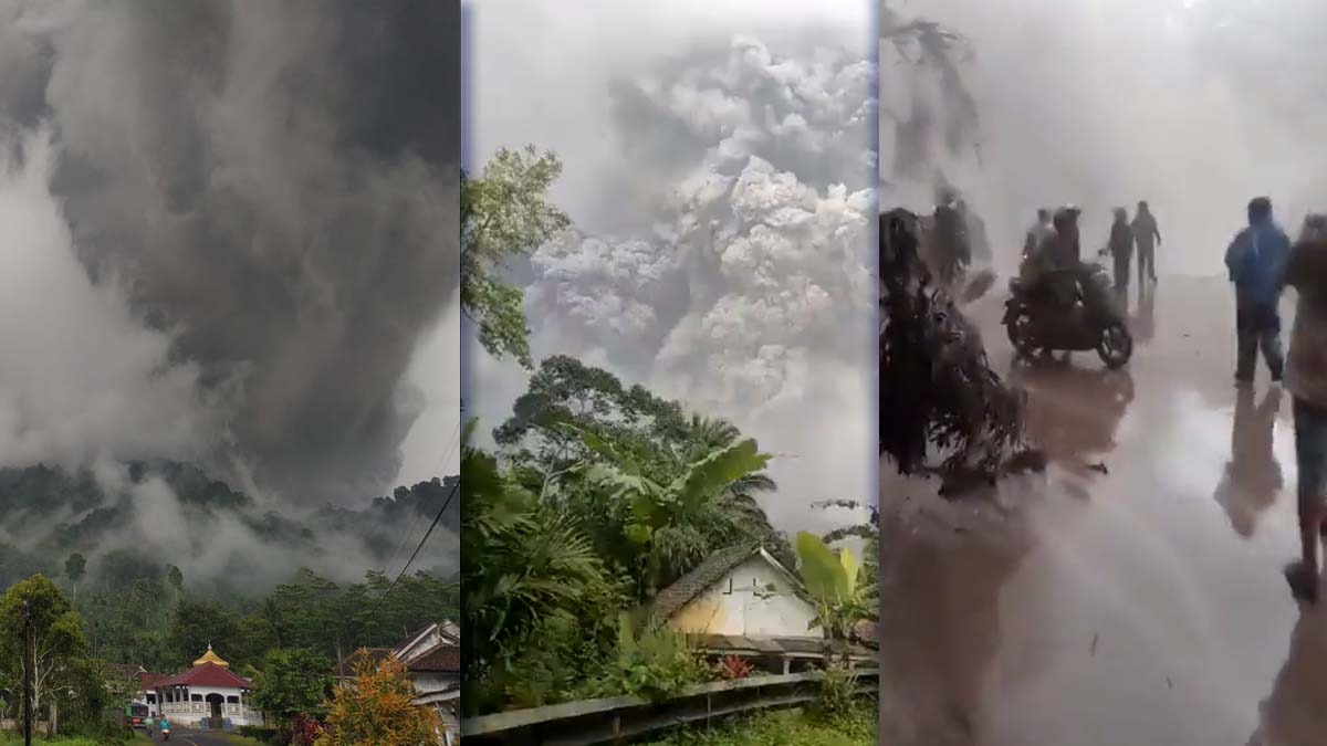 Pánico por erupción del volcán Semeru en Indonesia