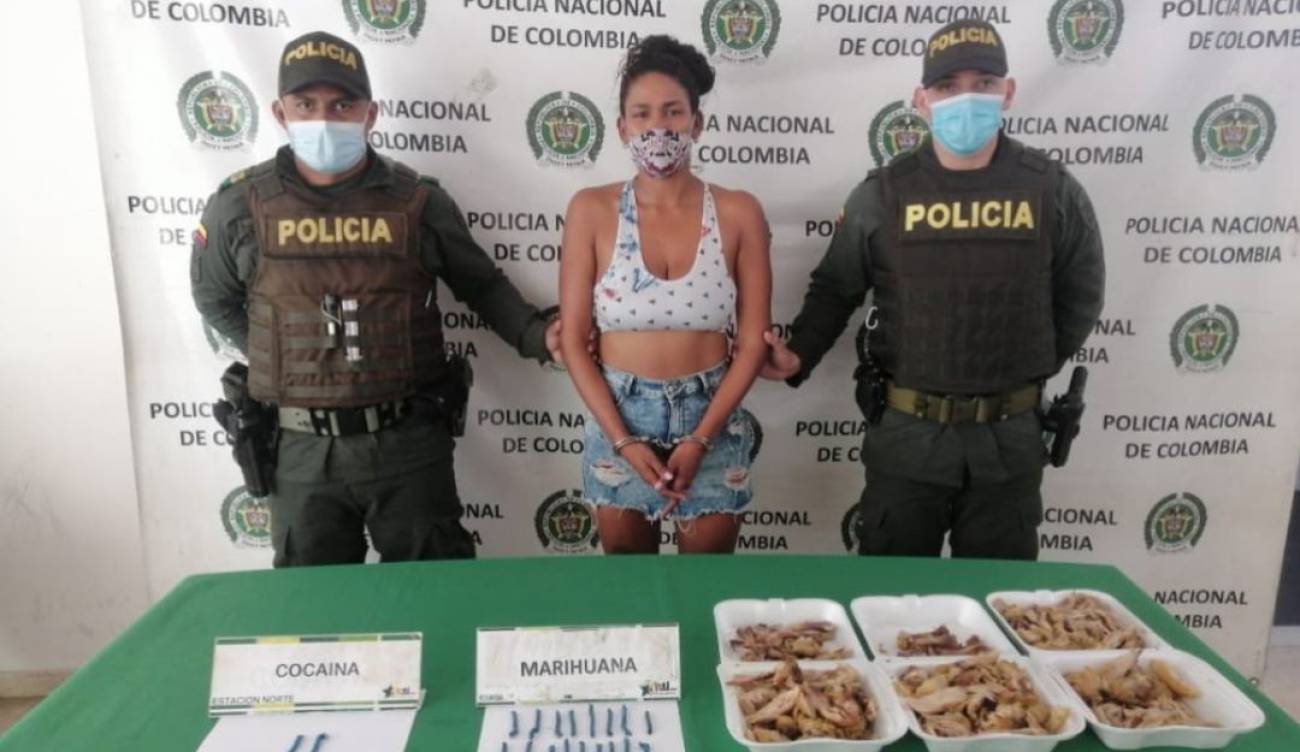 Capturan a mujer que intentó camuflar drogas en huesos de pollo