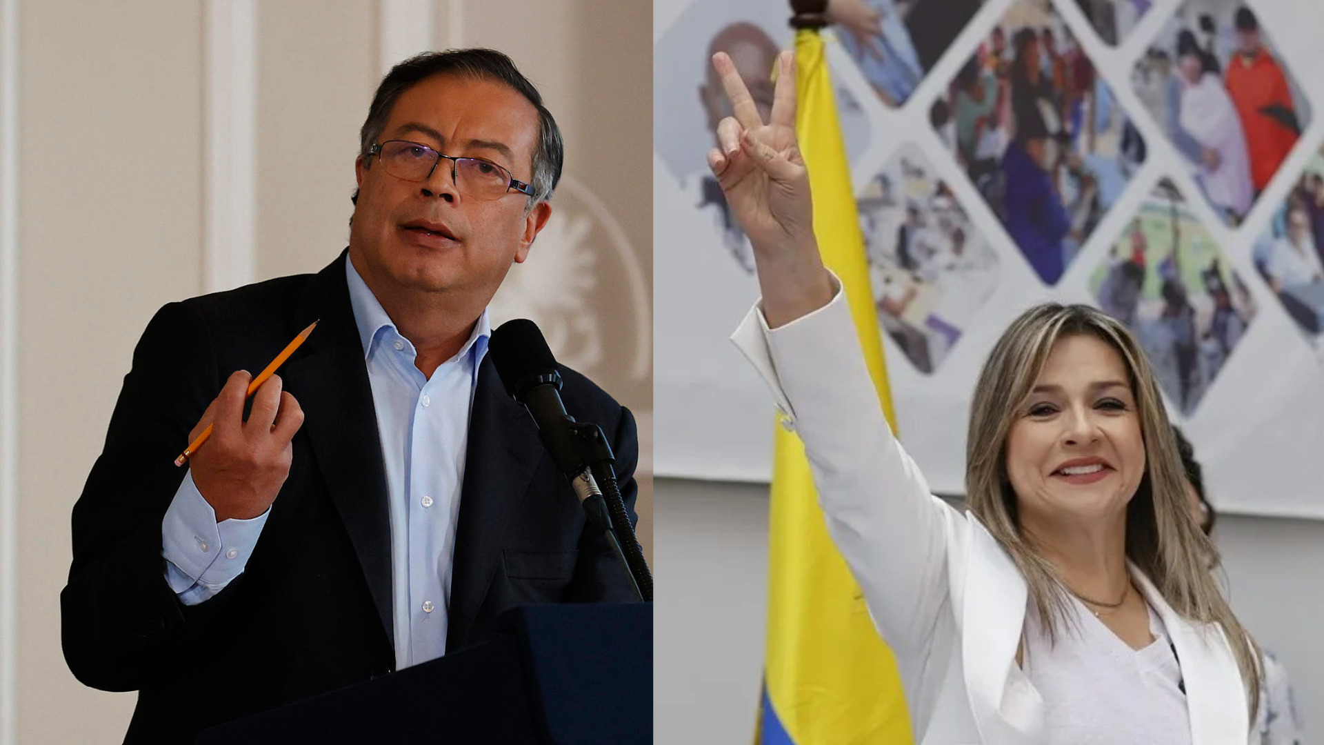 Gustavo Petro y Vicky Dávila.