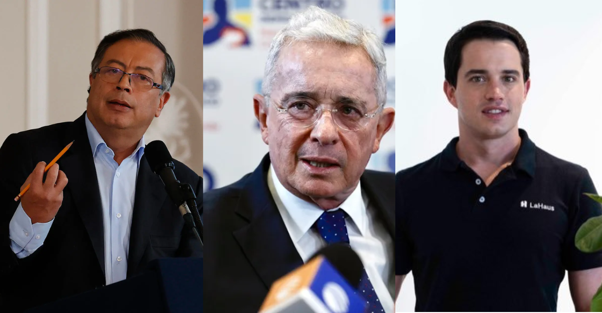Gustavo Petro, Álvaro Uribe y Jerónimo Uribe.