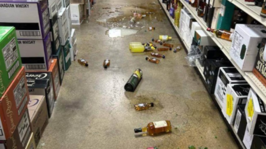Mapache borracho causa estragos en una licorería de Virginia.