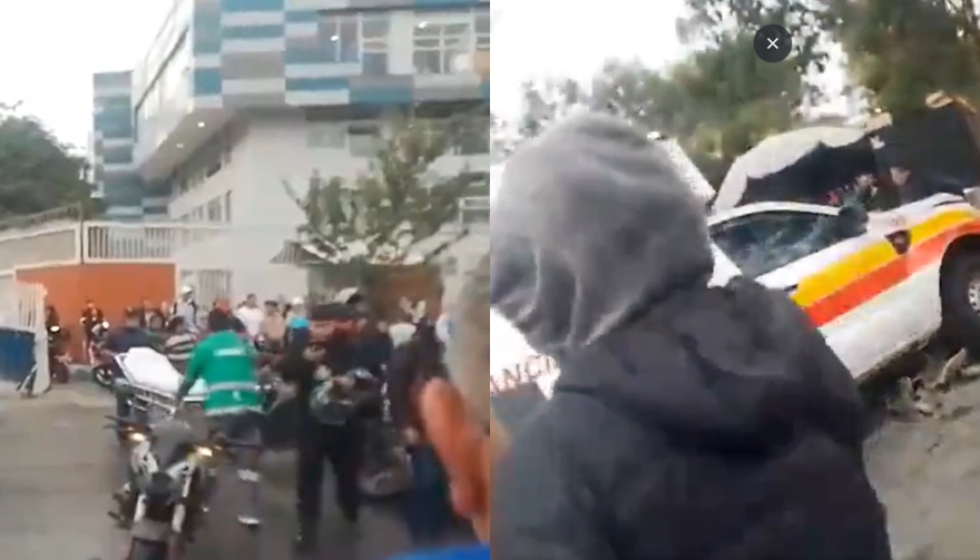 Accidente entre una ambulancia y una motocicleta en Bogotá.