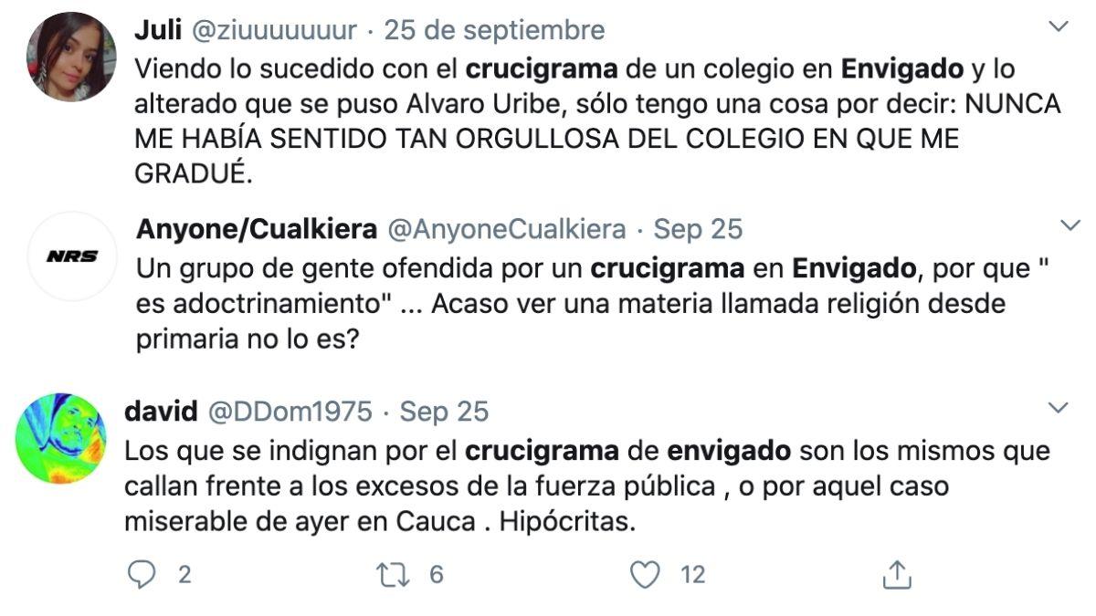 Polémica por crucigrama en colegio de Envigado que atacaría a ...