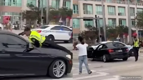 Policía-dispara-auto-en-Miami