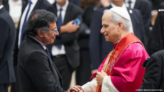 Gustavo Petro y papa León XIV