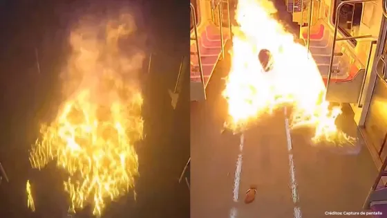 hombre incendia tren