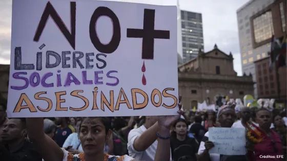 Asesinato de líderes sociales en Colombia.