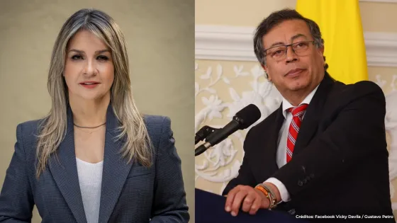 Vicky Dávila y Gustavo Petro