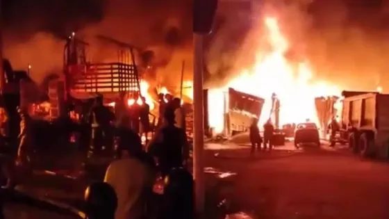 Voraz incendio en La Virginia