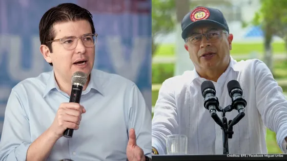 Presidente Gustavo Petro y Miguel Uribe Turbay.
