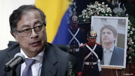 Gustavo Petro y el funeral de Miguel Uribe Turbay.
