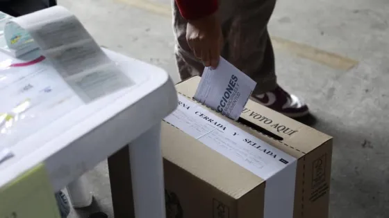 Persona votando en las elecciones. Persona votando en las elecciones.