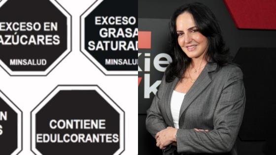 Sellos de alimentos y María Fernanda Cabal.