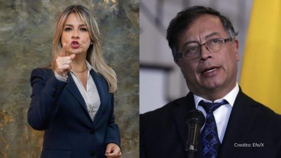 Vicky Dávila y presidente Gustavo Petro.