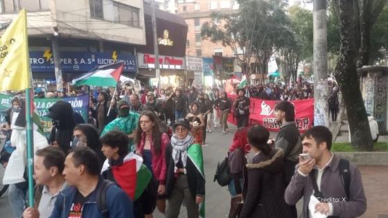 Organizaciones sociales convocan marchas en Bogotá y otras ciudades en apoyo a Palestina.
