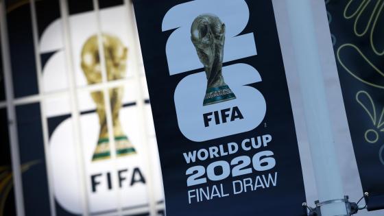 Logos are displayed at the Kennedy Center ahead of the FIFA 2026 World Cup Draw in Washington, DC, USA, 04 December 2025. The draw is scheduled for 05 December, when 64 nations will be drawn into groups for next year's FIFA World Cup.