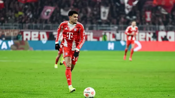 Luis Diaz of Bayern Munich in action during the German Bundesliga soccer match between Bayern Munich and VfL Wolfsburg in Munich, Germany, 11 January 2026.
