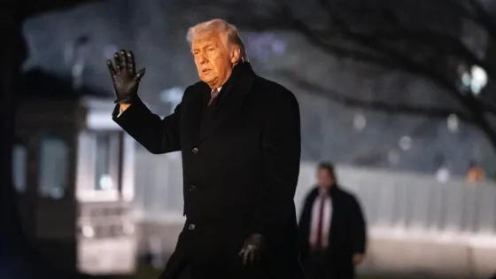 US President Donald Trump walks on the South Lawn of the White House after disembarking from Marine One in Washington, DC, USA, 22 January 2026.