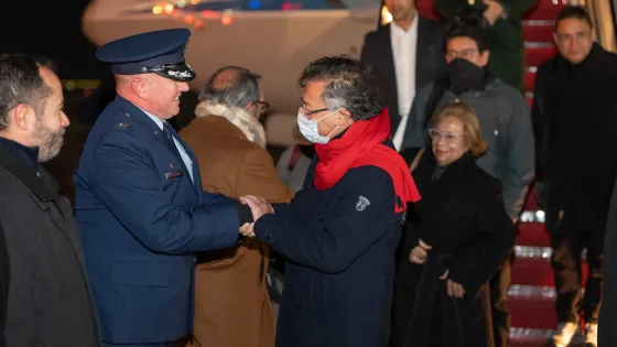 Gustavo Petro en su llegada a Washington