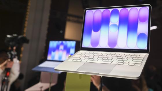 The MacBook Neo is on display during the 'Apple Experience' to announce Apple's new products in New York, New York, USA, 04 March 2026.
