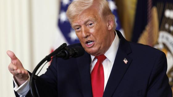 US President Donald Trump speaks during a Women's History Month event at the White House in Washington, DC, USA, 12 March 2026. 