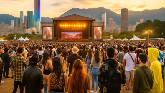 Multitud disfrutando de un concierto en el Festival Cordillera en Bogotá