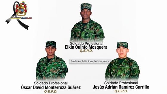 Tres militares mueren tras campo minado en el Meta