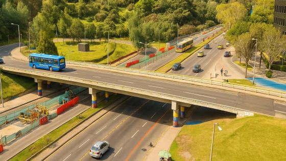 Cierre vial en el puente de la Séptima y calle 100 en Bogotá