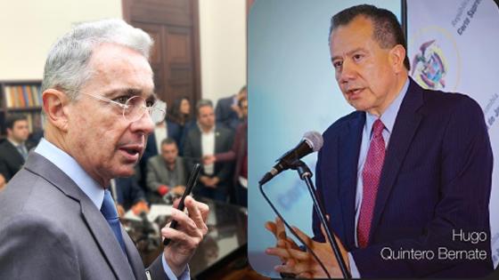Uribe y magistrado Hugo Quintero
