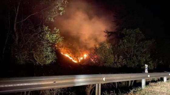 Incendio en Quetame, Cundinamarca Foto Twitter @Coviandina