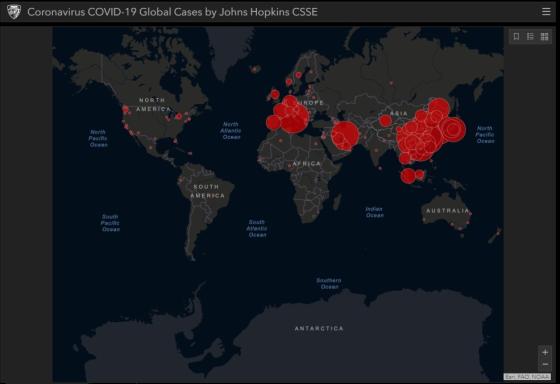 Gráfico Universidad Johns Hopkins de Estados Unidos