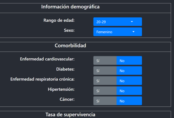 Estimador de supervivencia COVID-19