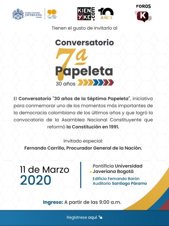 Foro Séptima Papeleta en Bogotá Foro Séptima Papeleta