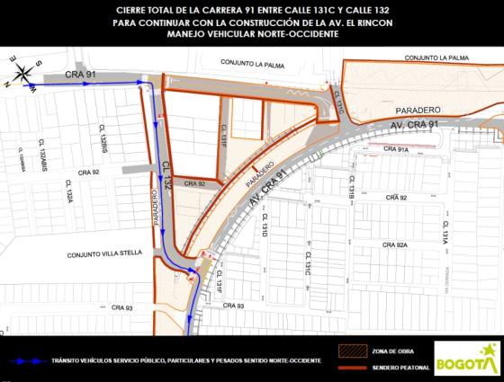 Mapa 1. Circulación en sentidos norte – occidente Mapa 1. Circulación en sentidos norte – occidente