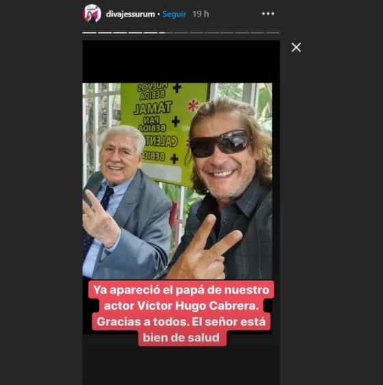 Captura: Historia @divajessurum Víctor Hugo Cabrera encontró a su padre en Guayaquil