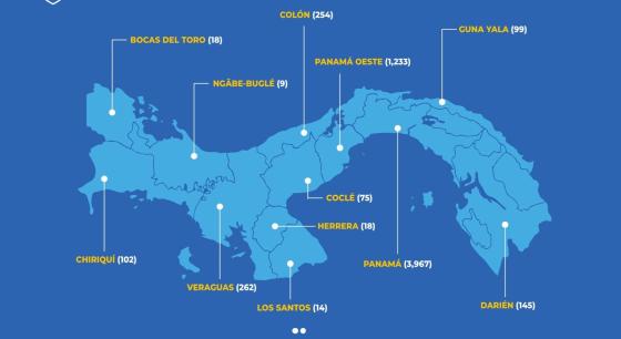 Mapa coronavirus en Panamá