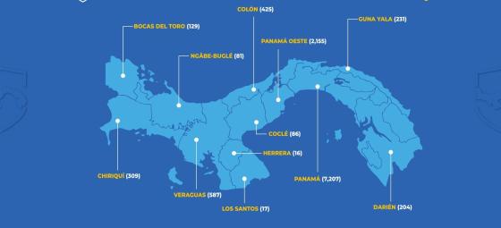 Mapa coronavirus en Panamá Mapa coronavirus en Panamá