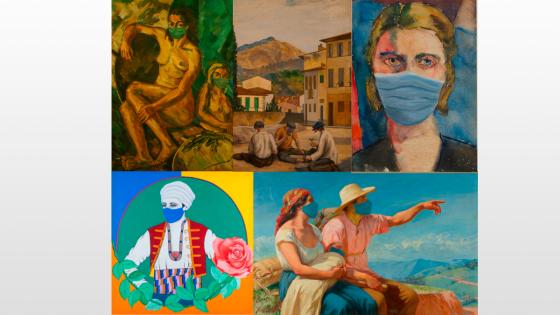 Obras de arte con tapabocas Obras de arte con tapabocas