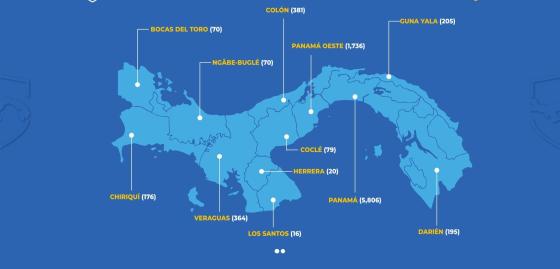 Mapa coronavirus en Panamá Mapa coronavirus en Panamá