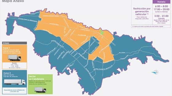 Mapa restricciones vehiculares Bogotá Mapa restricciones vehiculares Bogotá