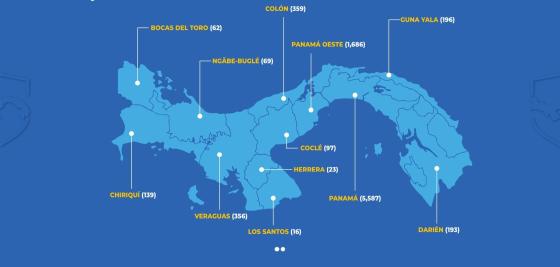 Mapa coronavirus Panamá Mapa coronavirus Panamá