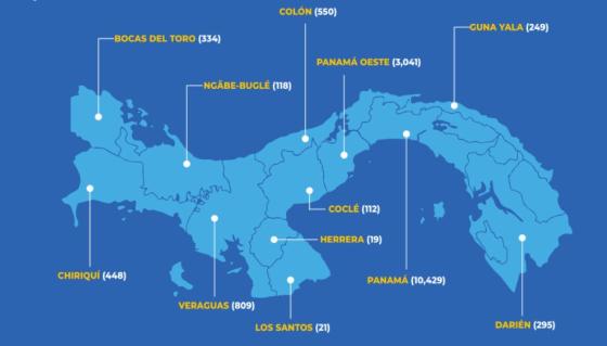 Mapa coronavirus en Panamá
