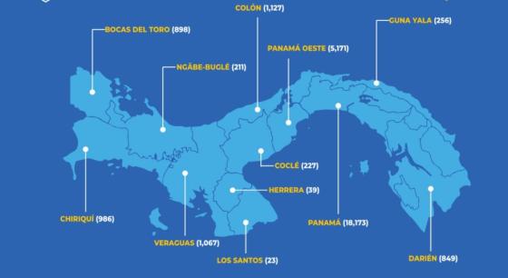 Mapa coronavirus en Panamá Mapa coronavirus en Panamá