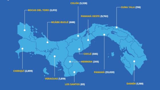 Mapa coronavirus en Panamá
